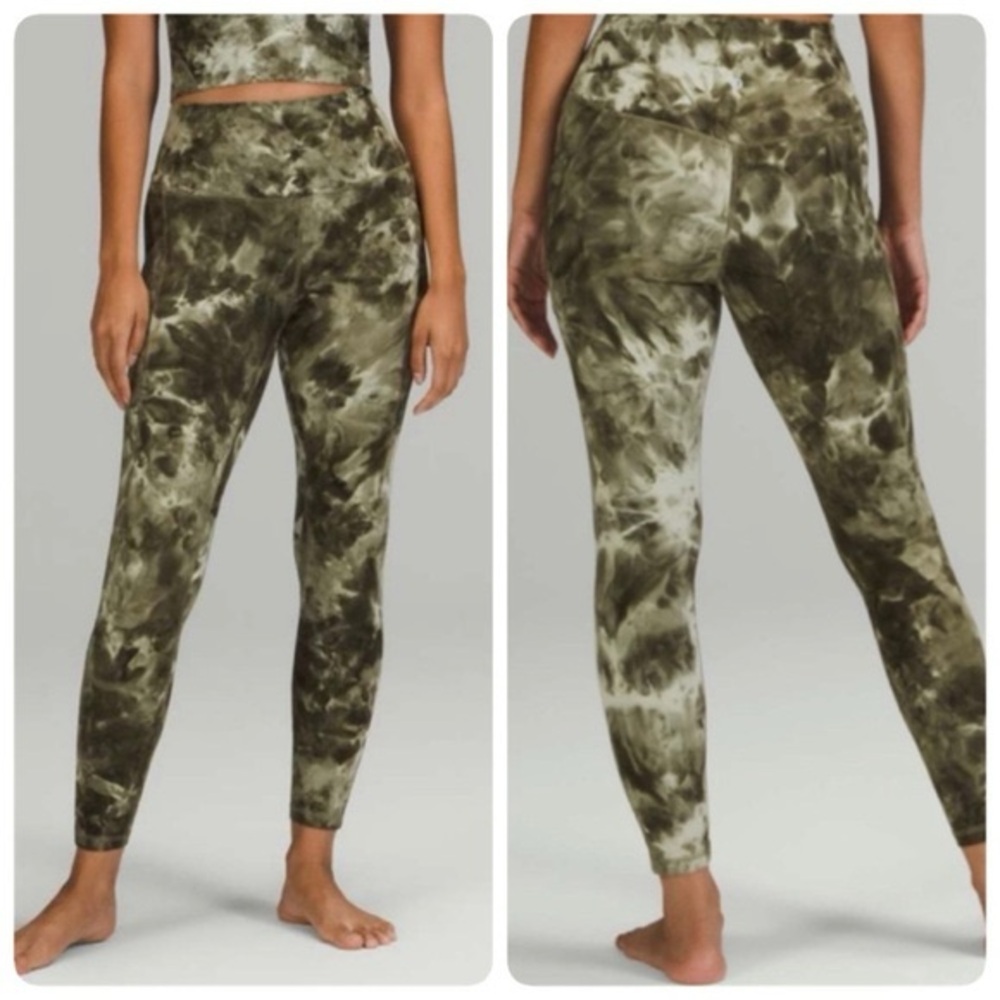 lululemon align Olive Green Tie-Dye Leggings